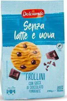Frollini con gocce di frollìni senza latte e uova cioccolato fondente