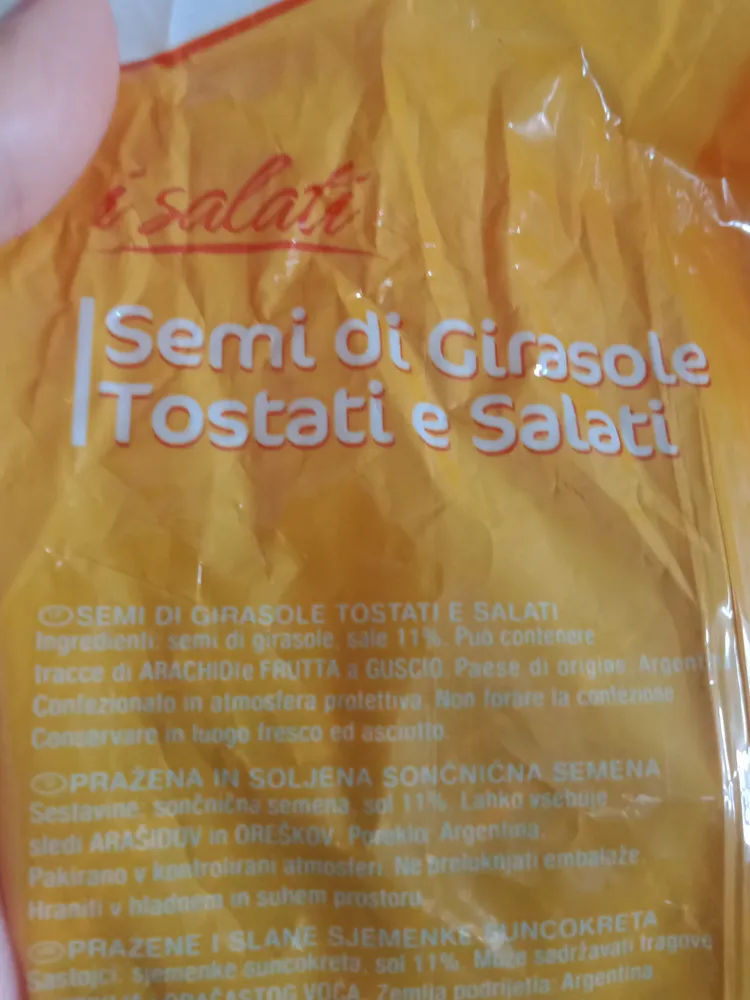 semi di girasole tostati e salati