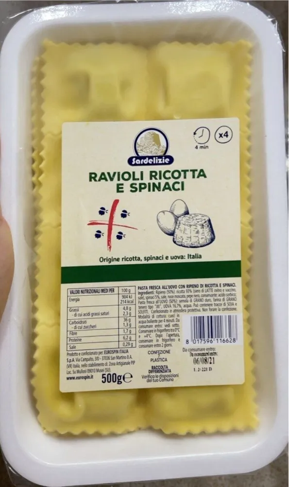 Ravioli ricotta e spinaci