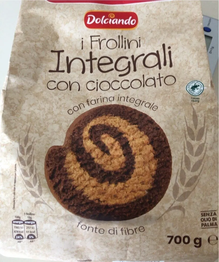I Frollini Integrali con cioccolato