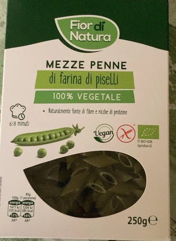 Mezze penne di farina di piselli