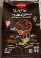 Muffin al cacao ripieni di crema al cioccolato