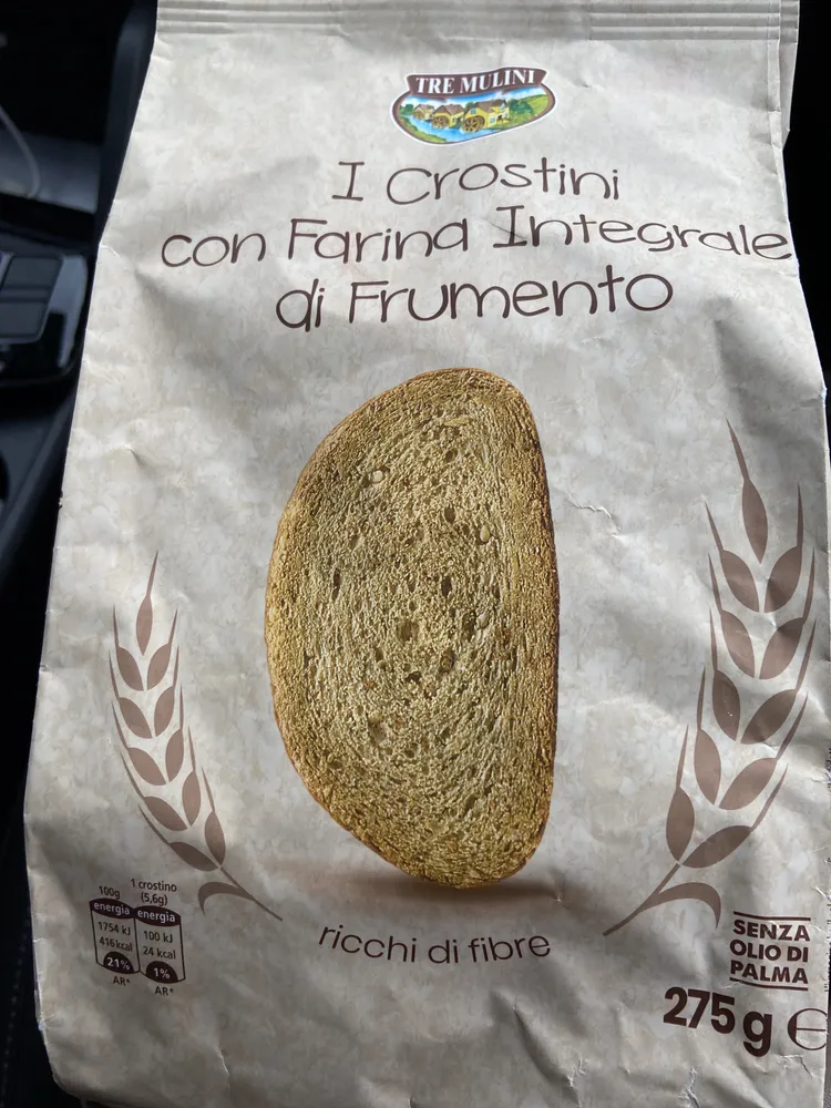 Crostini con farina integrale di frumento