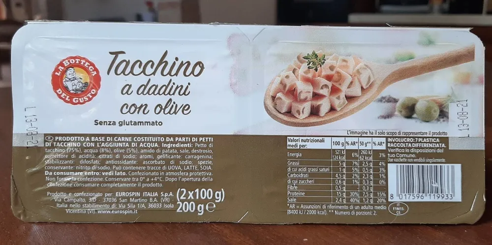 Tacchino a dadini con olive