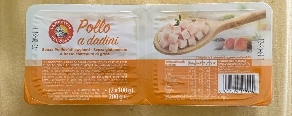 Pollo a dadini