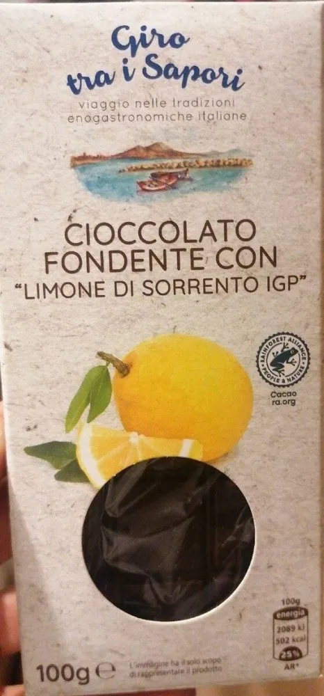 Cioccolato fondente con "limone di Sorrento IGP"