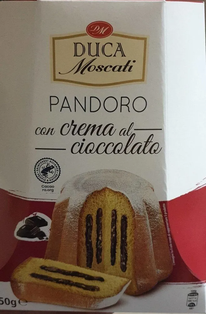 Pandoro con crema al cioccolato