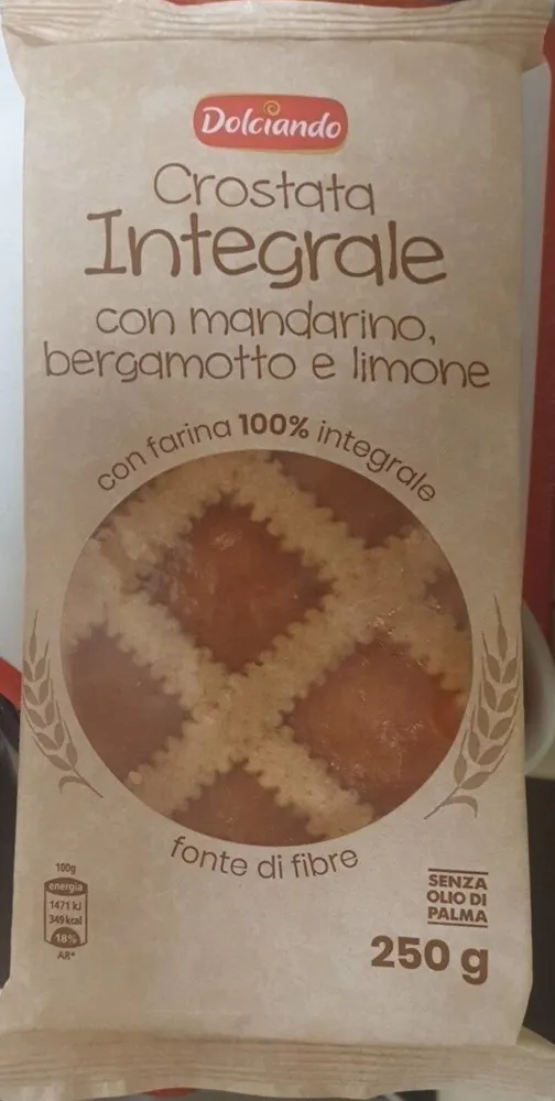 Crostata integrale con mandarino, bergamotto e limone