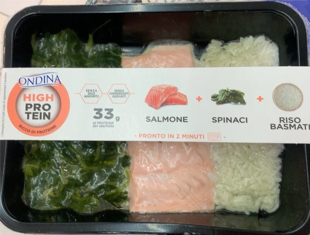Salmone riso basmati e spinaci