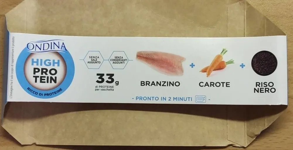 Branzino Carote e Riso Nero