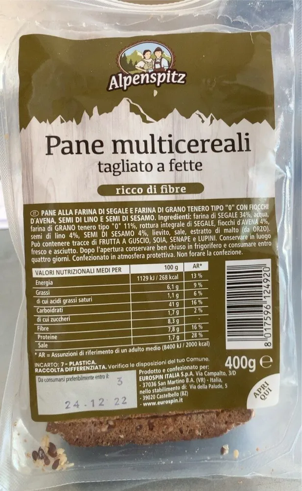 Pane multicereali