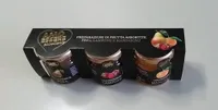 Preparazione di frutta assortite pera lampone mandarino