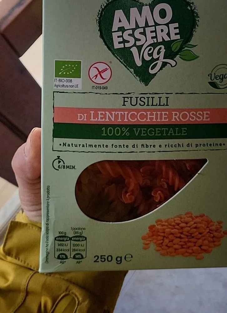 Fusilli di lenticchie rosse