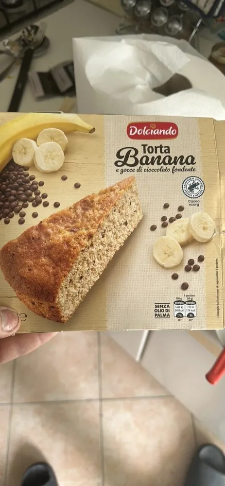 Torta banana e gocce di cioccolato fondente