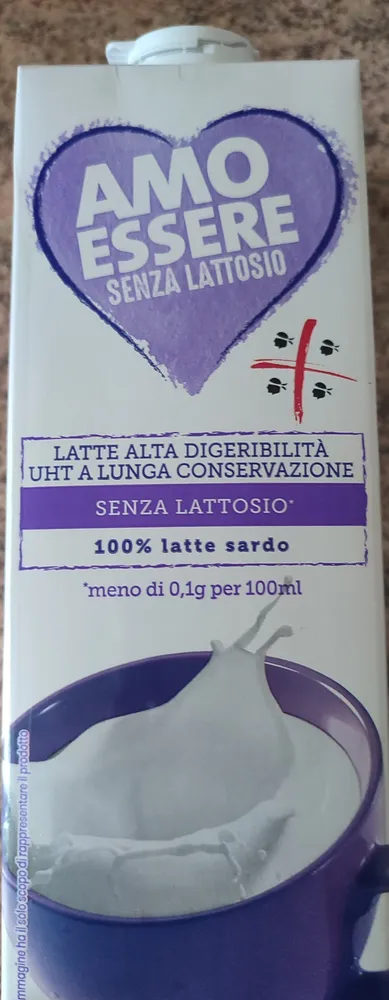 Latte alta digeribilità UHT a lunga conservazione senza lattosio
