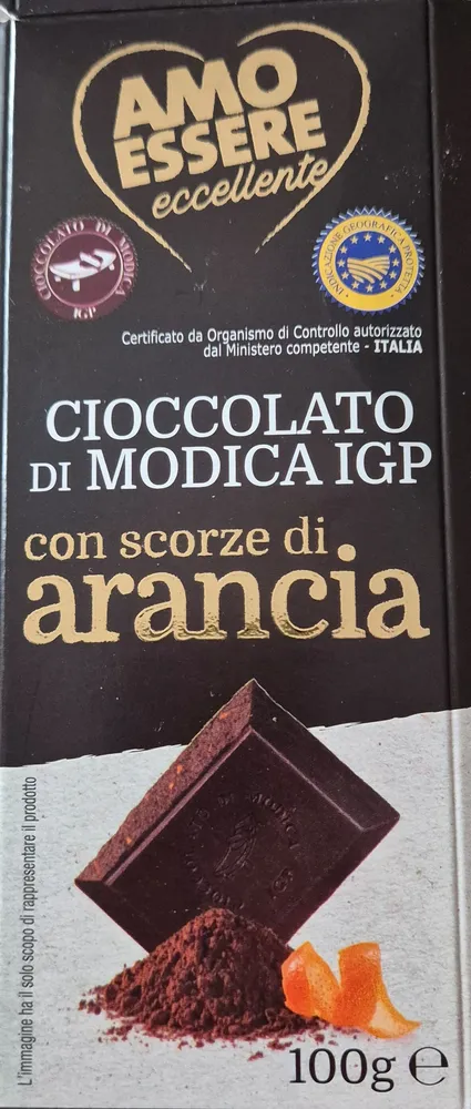Cioccolato di Modica IGP con scorze di arancia