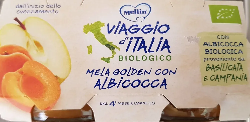 Viaggio d'Italia biologico - mela golden con albicocca