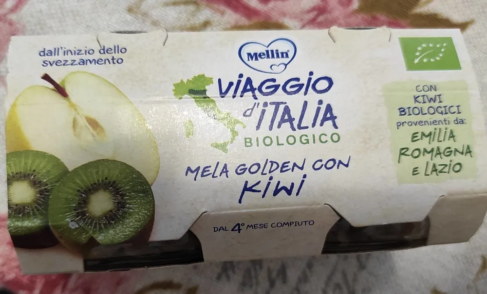 Viaggio d'Italia mela Golden con Kiwi