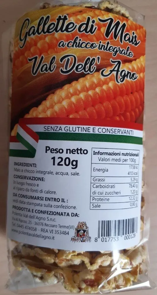 Gallette di mais a chicco integrale Val dell'Agno