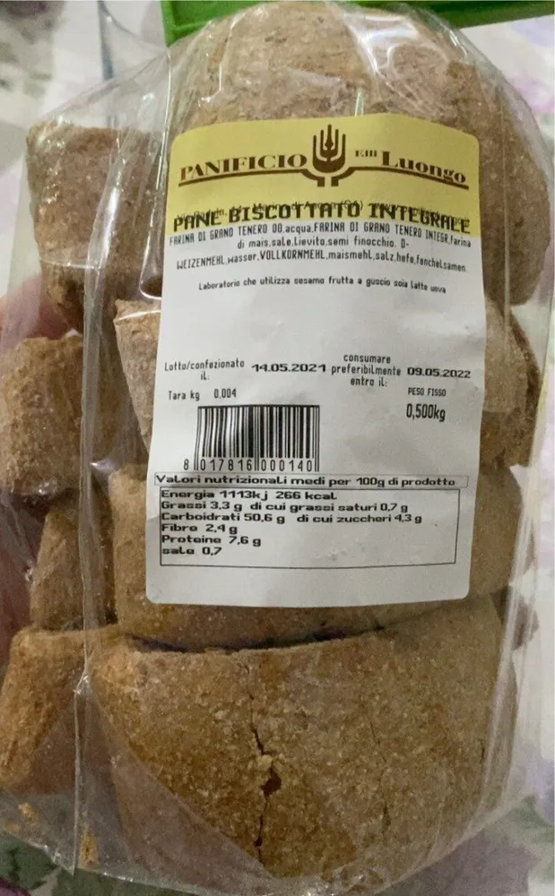 Pane biscottato integrale