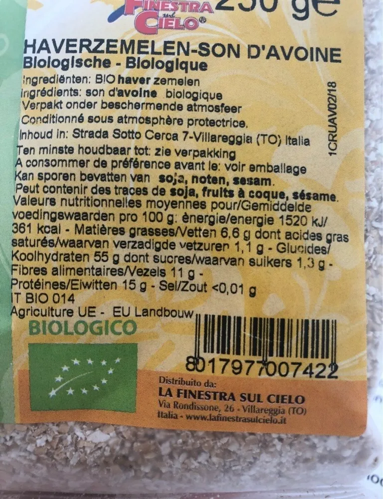 Crusca di avena bio