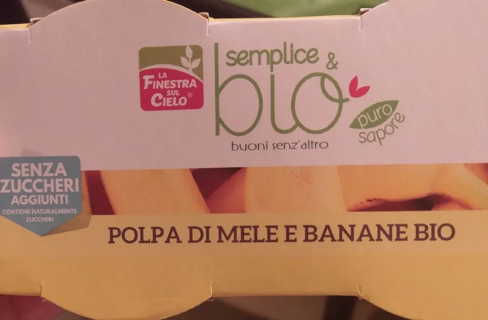 Polpa di mele e banane bio