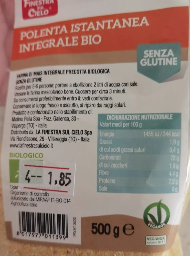 Polenta istantanea integrale bio
