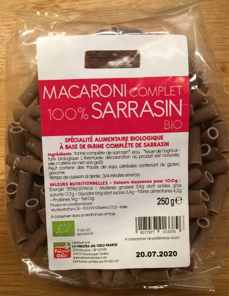MACARONI 100% SARRASIN COMPLET