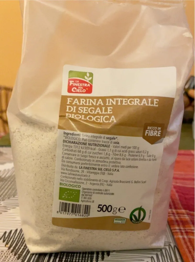 Farina integrale di segale biologica