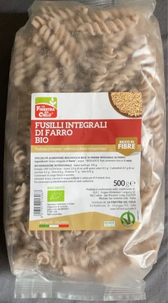 Fusilli integrali di farro bio