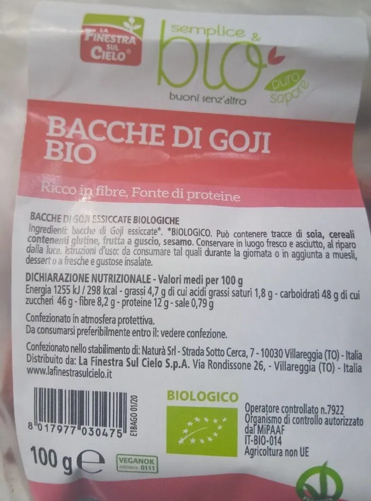 BACCHE DI GOJI BIO