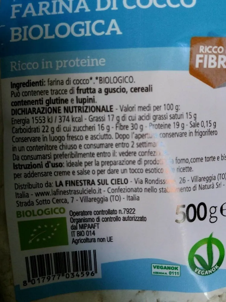 farina di cocco biologica