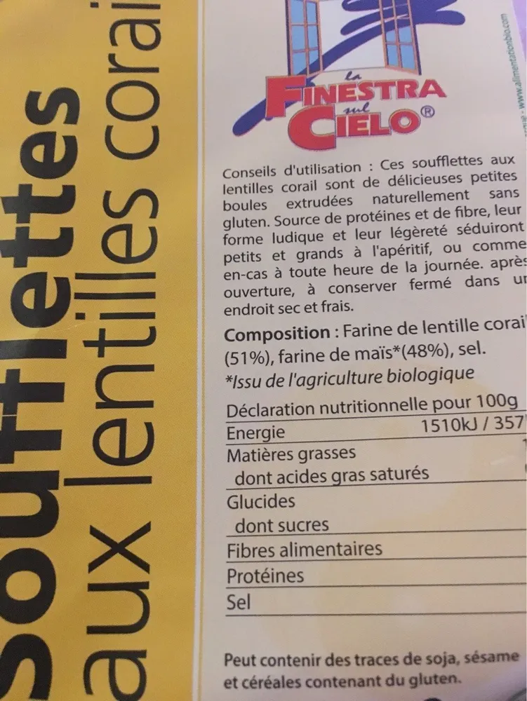 Soufflettes aux lentilles corail