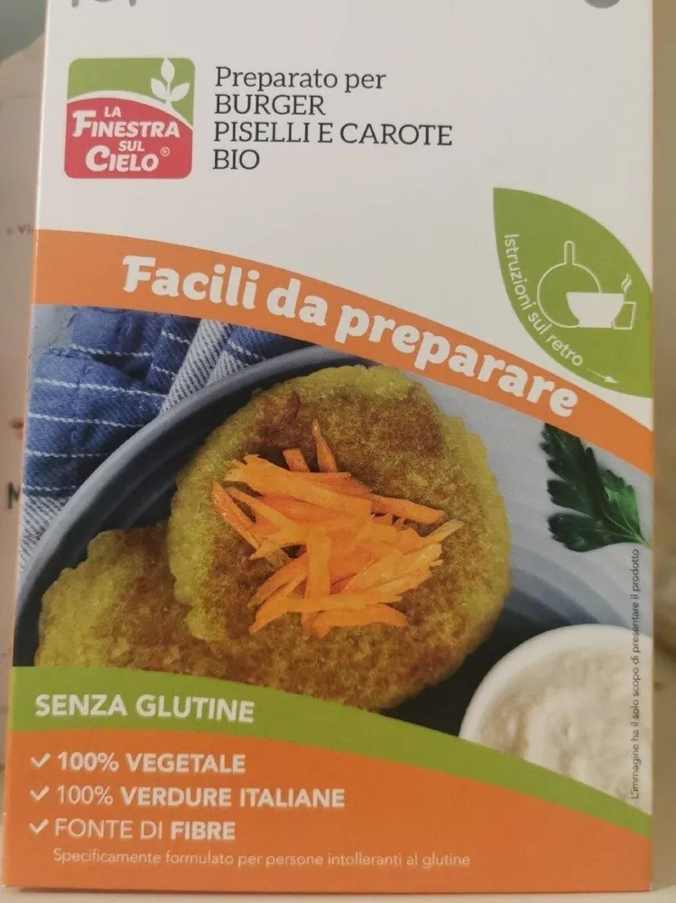 Preparato per burger piselli e carote BIO
