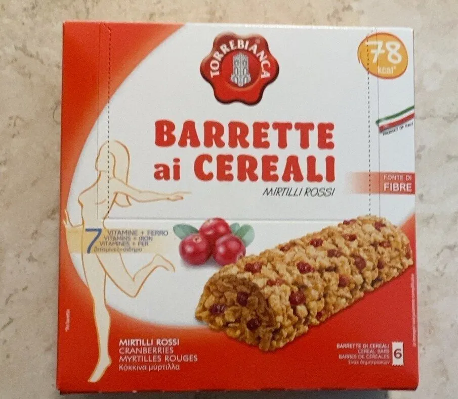 Barrette ai cereali mirtilli rosso