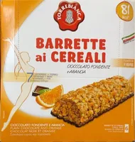 Barrette ai cereali, cioccolato fondente e arancia