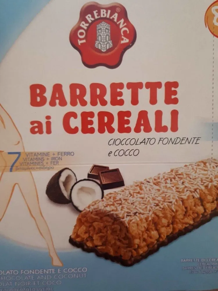 Barrette ai cereali cioccolato fondente e cocco