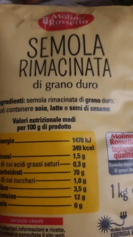 Semola rimacinata di grano duro