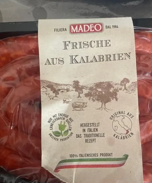 Frische aus kalabrien Bratwurst
