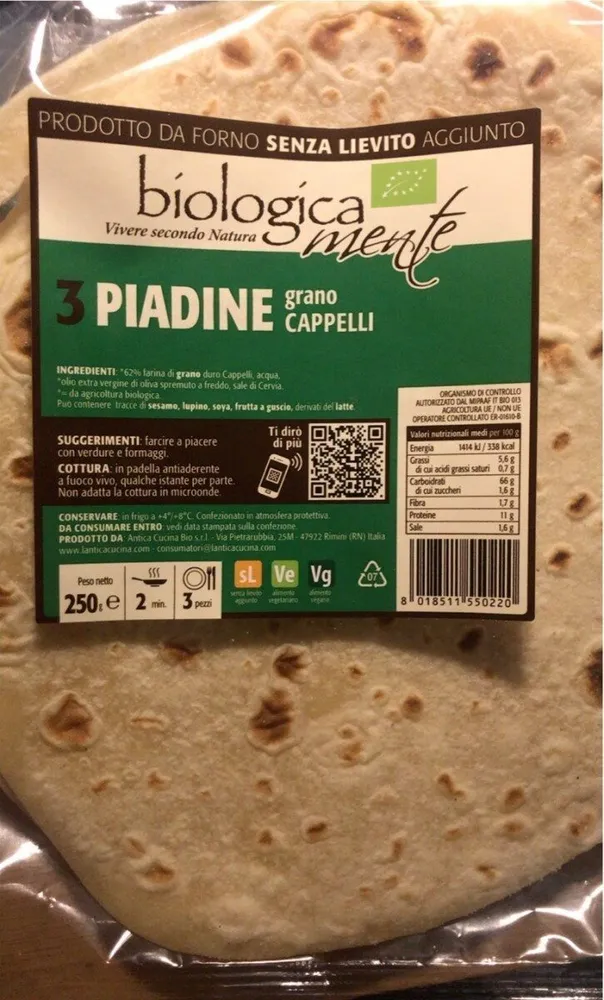 Piadina grano cappelli