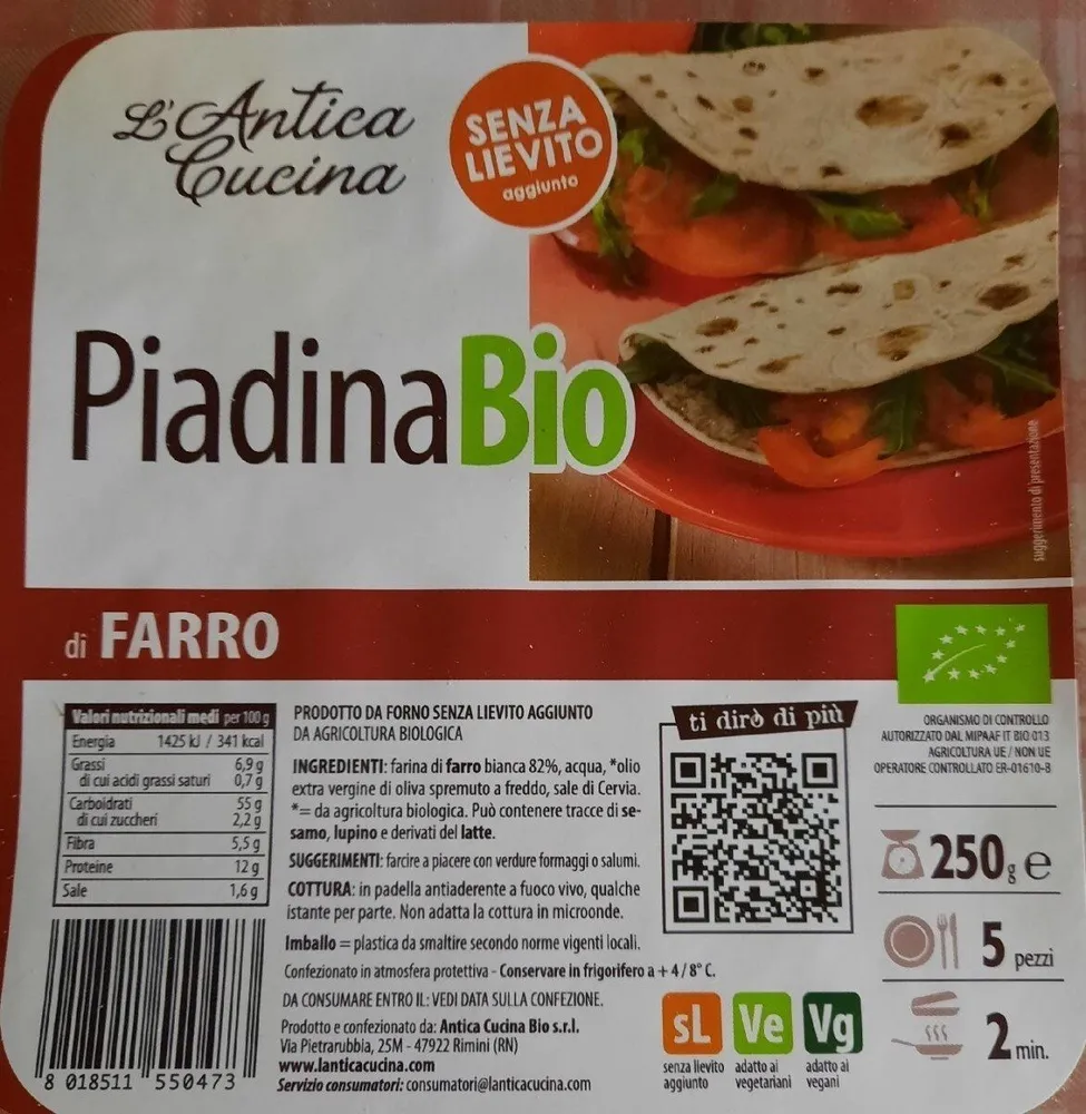 Piadina bio di farro