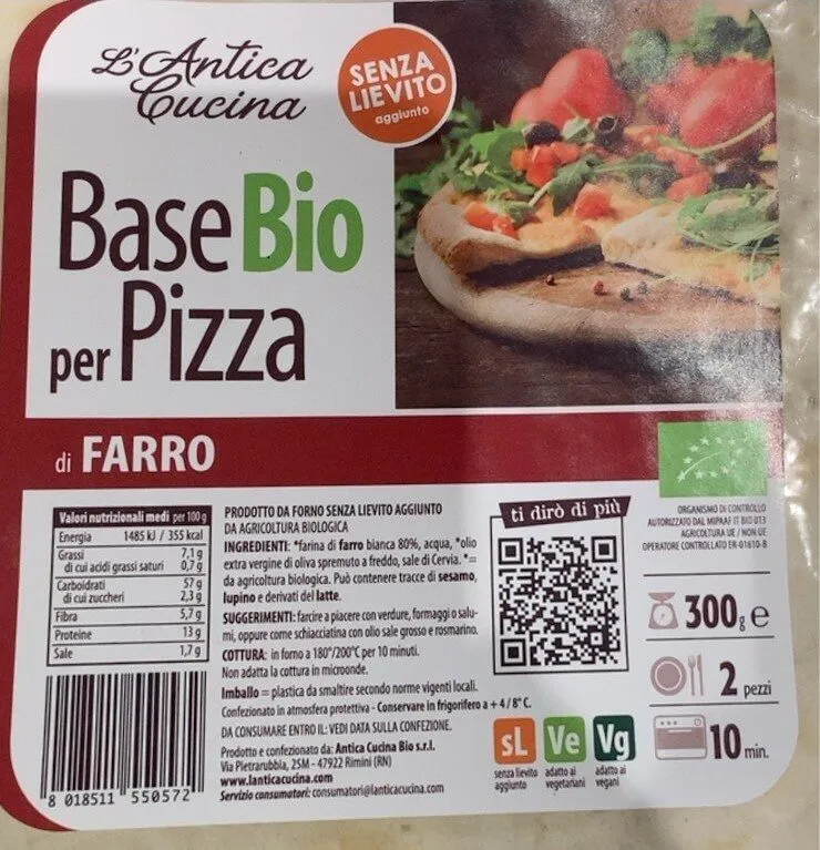Base bio per pizza di farro