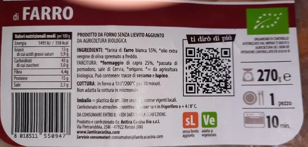 Pizza bio formaggio capra