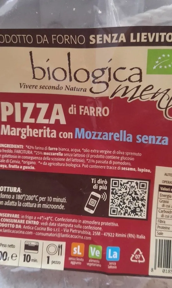 Pizza Margherita di farro