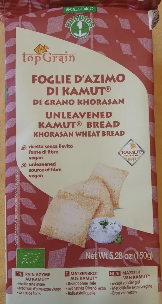 Foglie d'azimo di kamut di grano khorasan