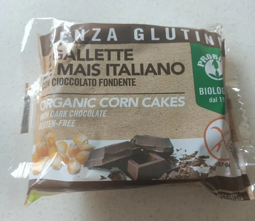 Gallette di mais italiano con cioccolato fondente
