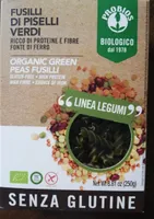 Organic green peas fusilli