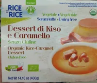 Dessert di riso e caramello