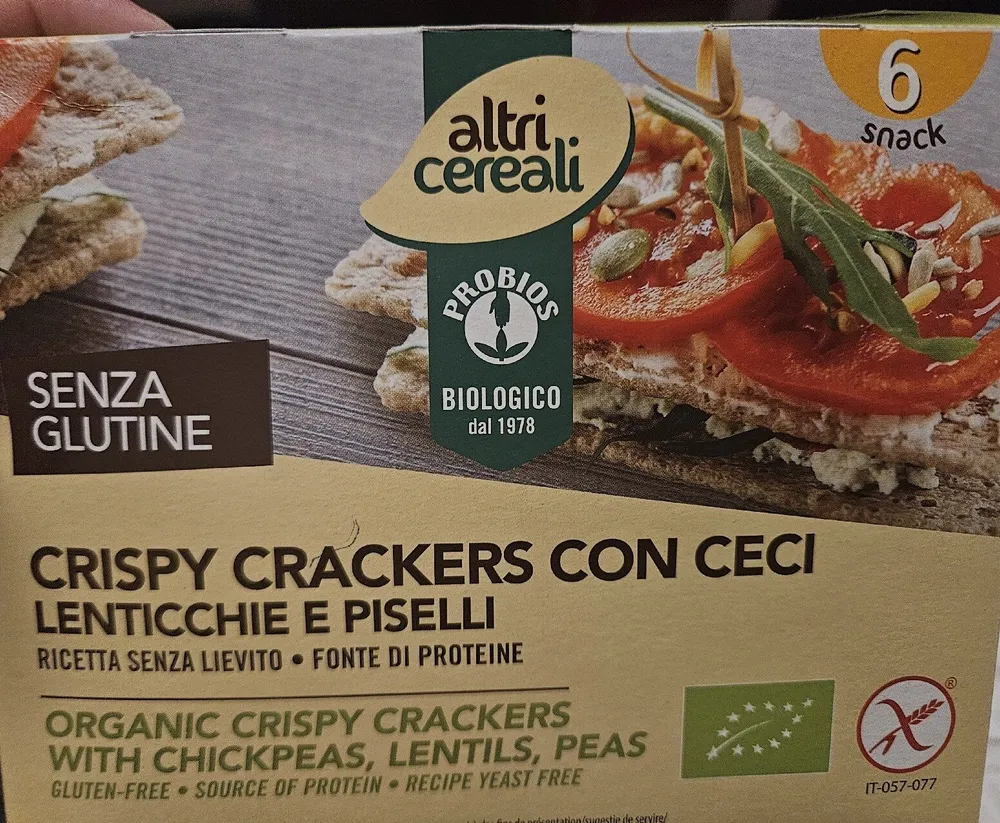 Crispy Crackers con Ceci Lenticchie e Piselli