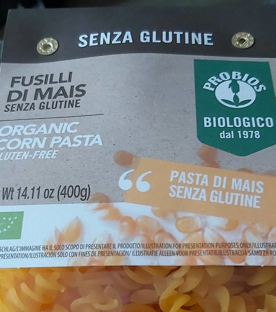 Fusilli di mais sin gluten